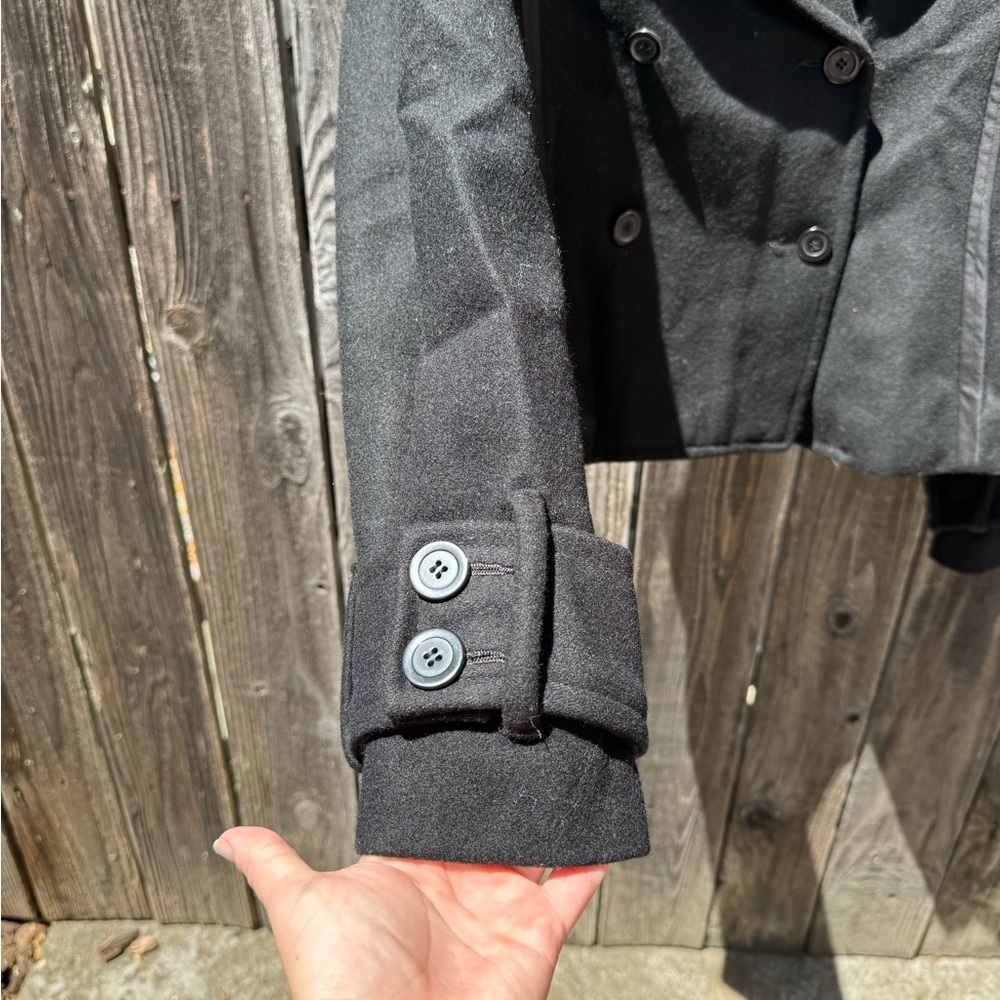 Bcbgeneration Black Double Breasted Wool Coat Wai… - image 5